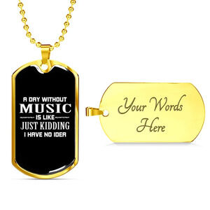 Musician Necklace No Idea Personalized Engraved Gold Dog Tag Necklace Custom Na
